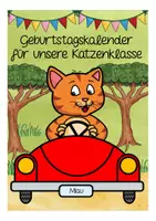 Vorschau - Mal- und Bastelvorlagen - Geburtstagskalender Katze / Katzenklasse - Seite 1