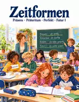 Vorschau - Arbeitsblätter - Zeitformen - Übungen, Präsens, Präteritum, Prefekt, Futur 1 - Deckblatt