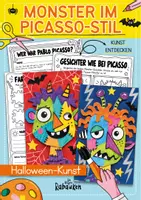 Vorschau - Mal- und Bastelvorlagen - Monster im Picasso-Stil 👻🎨 Kunstprojekt mit Bastelvorlagen zu Halloween 🎃 - Deckblatt