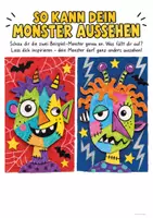 Vorschau - Mal- und Bastelvorlagen - Monster im Picasso-Stil 👻🎨 Kunstprojekt mit Bastelvorlagen zu Halloween 🎃 - Seite 1