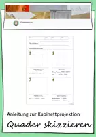 Vorschau - Arbeitsblätter - Quader in Kabinettprojektion/Schrägbild - Deckblatt