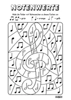 Vorschau - Arbeitsblätter - Violinschlüssel Notenwerte Musik - Malen nach Noten - Deckblatt