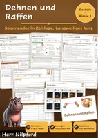 Vorschau - Stundenentwürfe - Gruselgeschichten Klasse 5: Dehnen und Raffen (Deutsch, Spannung in Zeitlupe, mit Stationen, Lösungen und Folien) - Deckblatt