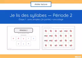 Aperçu - Feuilles d'exercices - Je lis des syllabes - Période 2 : 5 livrets de fluence pour toute l'année - Page de couverture