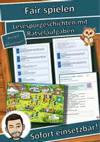 Vorschau - Mal- und Bastelvorlagen - Fair spielen – gewinnen und verlieren lernen – Lesespurgeschichte mit Rätselaufgaben (Klasse 1) - Deckblatt