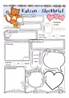 Vorschau - Arbeitsblätter - Steckbrief Katze - Seite 1