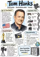 Vorschau - Arbeitsblätter - Lernplakat + Arbeitsblätter zum Thema "Tom Hanks" + Lösung & MP3 + - Deckblatt