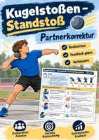 Vorschau - Arbeitsblätter - Kugelstoßen, Standstoß – Partner-Feedback & Beobachtungsbogen | Sportunterricht - Deckblatt