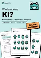 Vorschau - Stundenentwürfe - Wie lernt eine KI? Monster sortieren mit Trainingskarten – KI unplugged - Deckblatt