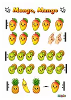 Vorschau - Arbeitsblätter - Mango Mango - Musik (Kanon) - Liedtext in Bildern - Seite 1