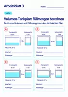 Vorschau - Arbeitsblätter - Volumen-Tankplan: Füllmengen berechnen Klasse 6 Gymnasium | Mathematik Sekundarstufe I | 10 Arbeitsblätter mit Lösungen als PDF - Seite 3