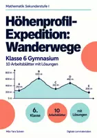 Vorschau - Arbeitsblätter - Höhenprofil-Expedition: Wanderwege Klasse 6 Gymnasium | Mathematik Sekundarstufe I | 10 Arbeitsblätter mit Lösungen als PDF - Deckblatt