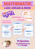 Vorschau - Spiele - Vektorrechnung | Lagebeziehung Gerade & Ebene | Kooperatives Spiel "Ich hab...Wer hat?" - Deckblatt