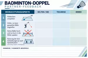 Vorschau - Arbeitsblätter - Badminton Doppel – Partner-Feedback & Beobachtungsbogen | Sportunterricht - Seite 1