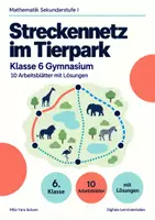 Vorschau - Arbeitsblätter - Streckennetz im Tierpark Klasse 6 Gymnasium | Mathematik Sekundarstufe I | 10 Arbeitsblätter mit Lösungen als PDF - Deckblatt