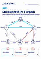 Vorschau - Arbeitsblätter - Streckennetz im Tierpark Klasse 6 Gymnasium | Mathematik Sekundarstufe I | 10 Arbeitsblätter mit Lösungen als PDF - Seite 2
