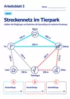 Vorschau - Arbeitsblätter - Streckennetz im Tierpark Klasse 6 Gymnasium | Mathematik Sekundarstufe I | 10 Arbeitsblätter mit Lösungen als PDF - Seite 3