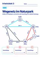 Vorschau - Arbeitsblätter - Wegenetz im Naturpark Klasse 6 Gymnasium | Mathematik Sekundarstufe I | 10 Arbeitsblätter mit Lösungen als PDF - Seite 3