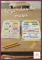 Vista previa - Refuerzo / NEE / Materiales de apoyo - Leyendas de mesa: categorías gramaticales + sujeto y predicado - Portada