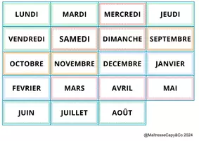 Aperçu - Apprentissages en autonomie - Etiquettes manipulables dates (jours, dates, mois) - Page de couverture