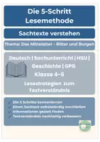 Vorschau - Unterrichtsreihen - 5-Schritt-Lesemethode Mittelalter Rittern und Burgen differenziert Klasse 4-6 Sachtext - Seite 1