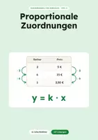 Vorschau - Arbeitsblätter - Proportionale Zuordnungen - Deckblatt
