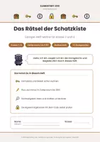 Vorschau - Arbeitsblätter - Mathe Klasse 3/4: Escape-Heft Das Rätsel der Schatzkiste – Rätselräume mit Zahlenschloss, Einmaleins und Zahlenraum 1000 - Seite 1