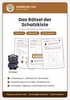 Vorschau - Arbeitsblätter - Mathe Klasse 3/4: Escape-Heft Das Rätsel der Schatzkiste – Rätselräume mit Zahlenschloss, Einmaleins und Zahlenraum 1000 - Deckblatt