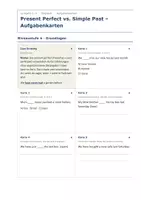 Vorschau - Aufgabenkarten - Present Perfect vs. Simple Past – Karten - Seite 1