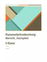 Vorschau - Arbeitsblätter - Bericht: Alles für die Klassenarbeitsvobereitung - Deckblatt