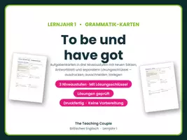Vorschau - Aufgabenkarten - To be und have got – Aufgabenkarten - Deckblatt