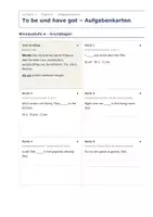 Vorschau - Aufgabenkarten - To be und have got – Aufgabenkarten - Seite 1