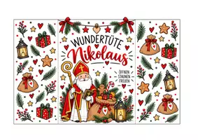 Vorschau - Mal- und Bastelvorlagen - Wundertüte Nikolaus - Seite 1