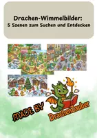 Vorschau - Präsentationen/Tafelbilder - Drachen-Wimmelbilder 5 Szenen zum Suchen und Entdecken - Deckblatt
