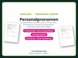 Vorschau - Aufgabenkarten - Personalpronomen – Aufgabenkarten Englisch - Deckblatt