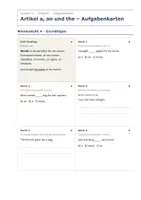Vorschau - Aufgabenkarten - Artikel a, an und the – Aufgabenkarten - Seite 1
