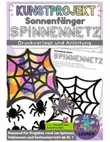 Vorschau - Mal- und Bastelvorlagen - Halloween Spinne Fensterbild - Seite 1