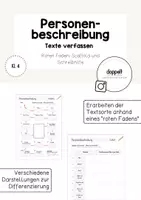 Vorschau - Unterrichtsreihen - Personenbeschreibung | Scaffold & Schreibhilfe (Klasse 4) - Deckblatt