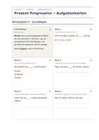 Vorschau - Aufgabenkarten - Present Progressive – Aufgabenkarten - Seite 1