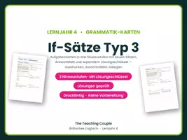 Vorschau - Aufgabenkarten - If-Sätze Typ 3 – Aufgabenkarten Englisch - Deckblatt