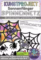 Vorschau - Mal- und Bastelvorlagen - Halloween Spinne Fensterbild - Deckblatt