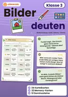 Vorschau - Spiele - Bildbetrachtung Kunst Klasse 3 | Kunstwerke beschreiben Kartei & Memory | mit Lösungen - Deckblatt