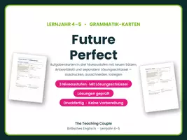 Vorschau - Aufgabenkarten - Future Perfect – Aufgabenkarten Englisch - Deckblatt