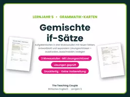 Vorschau - Aufgabenkarten - Gemischte if-Sätze – Aufgabenkarten - Deckblatt