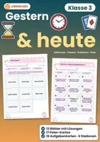 Vorschau - Spiele - Präsens und Präteritum Klasse 3 | Zeitformen Lernspiele Schwarzer Peter | mit Lösungen - Deckblatt