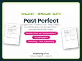 Vorschau - Aufgabenkarten - Past Perfect – Aufgabenkarten mit Lösungen - Deckblatt