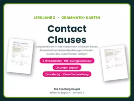 Vorschau - Aufgabenkarten - Contact Clauses – Aufgabenkarten Englisch - Deckblatt