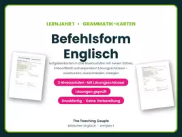Vorschau - Aufgabenkarten - Befehlsform Englisch – Aufgabenkarten - Deckblatt