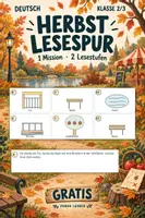 Vorschau - Arbeitsblätter - Gratis: Herbst-Lesespur 2/3 – 2 Lesestufen - Deckblatt