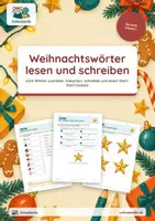 Vorschau - Unterrichtsreihen - Weihnachtswörter lesen und schreiben – Klasse 1 – Übungsheft - Deckblatt